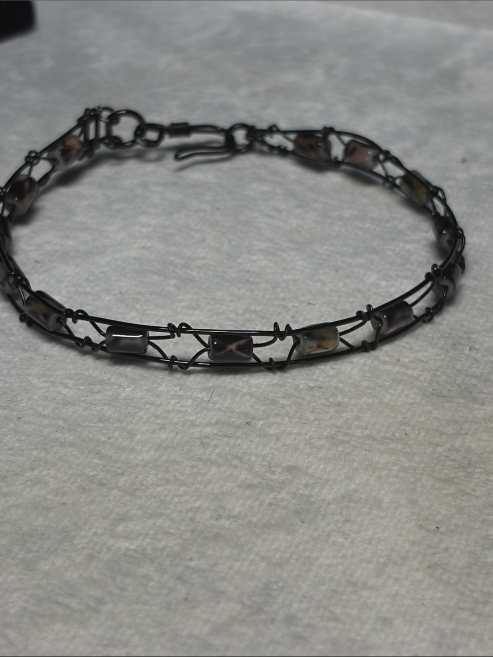 Cleopatra Bracelet — Multicolor Beads on Black Wire